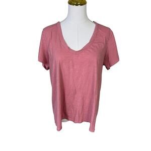Synergy Pink Organic Cotton V Neck Short Sleeve Tshirt Tee US Womens XL